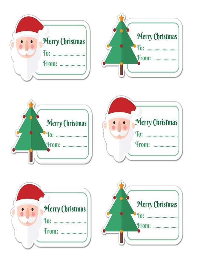 D2C Christmas Gift Tag Stickers - Santa Claus & Christmas Tree Design, to/from Labels for Gift Wrapping, Holiday Crafts, Party Favors (120 Stickers) - Image 1